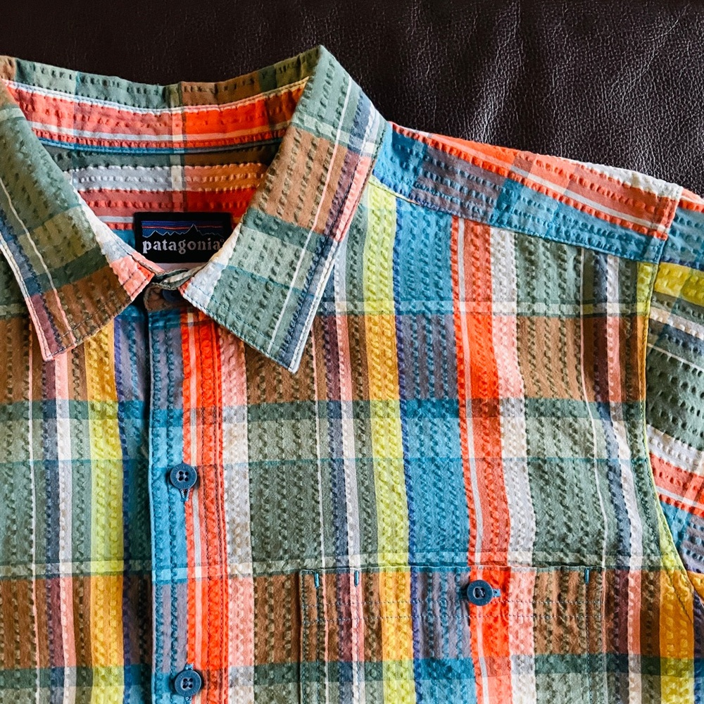 Patagonia Men’s Multicolored Madras Seersucker Medium